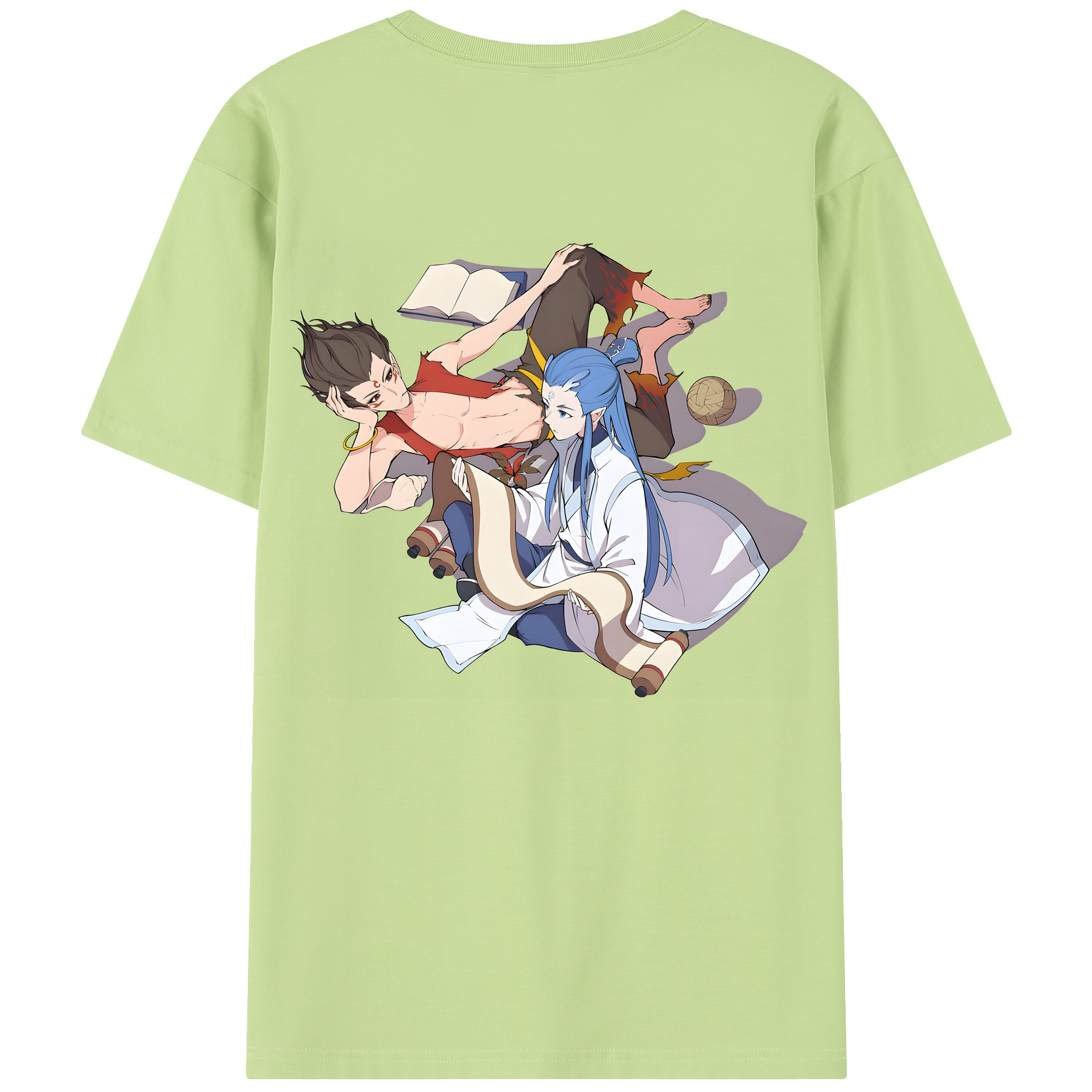 （画像用） Ne Zha 2 ナタ 魔童の大暴れ 綿100％半袖Tシャツ（背面プリント）